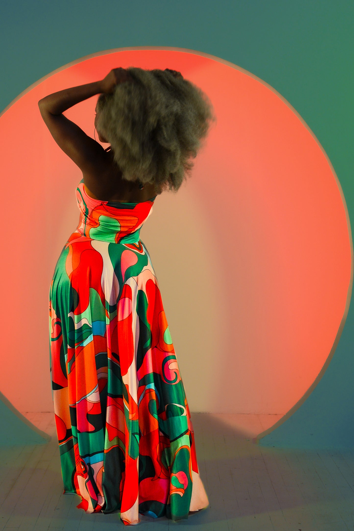 :: select :: coral divine print lady-like halter