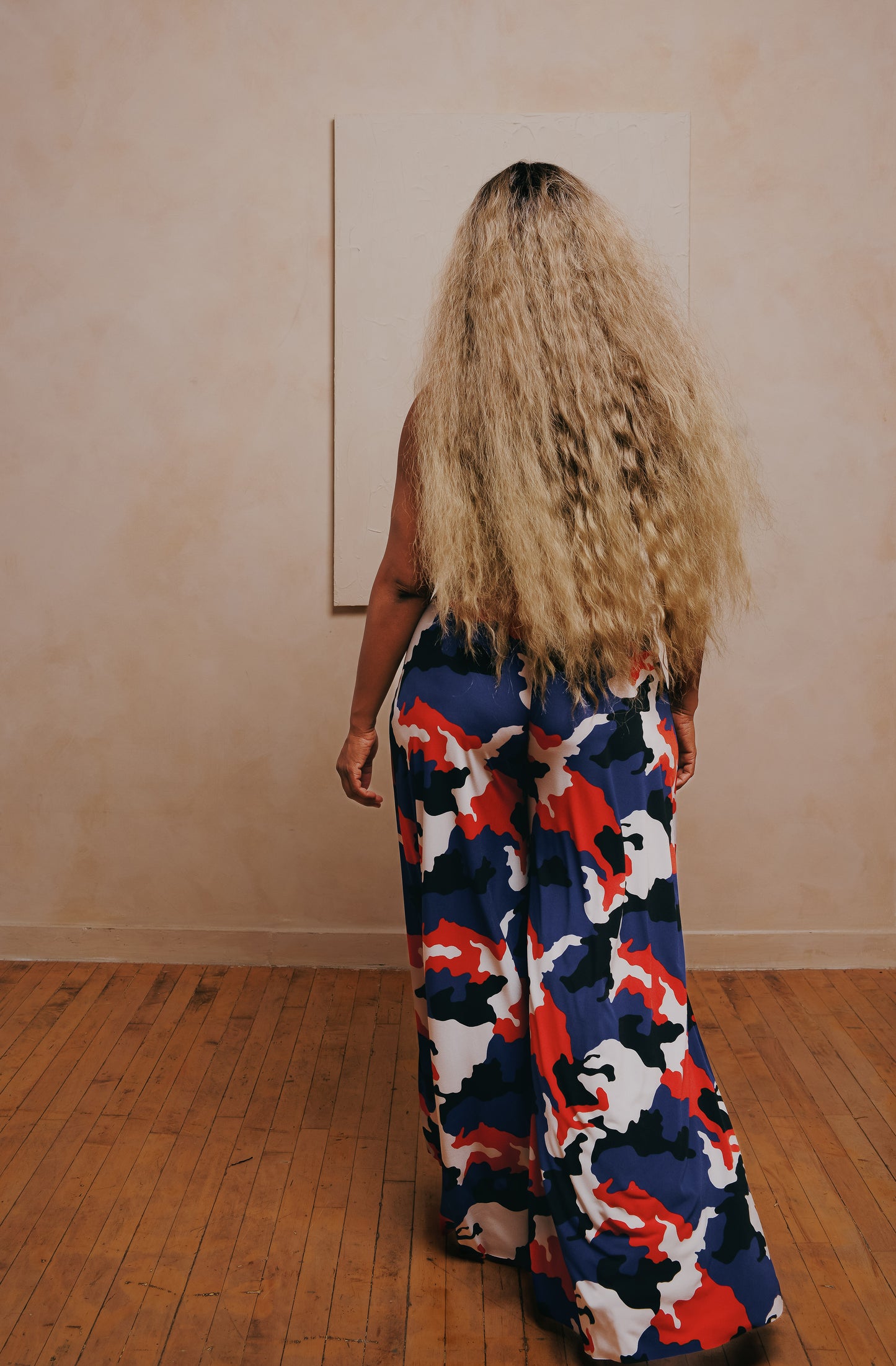 print strapless jumper