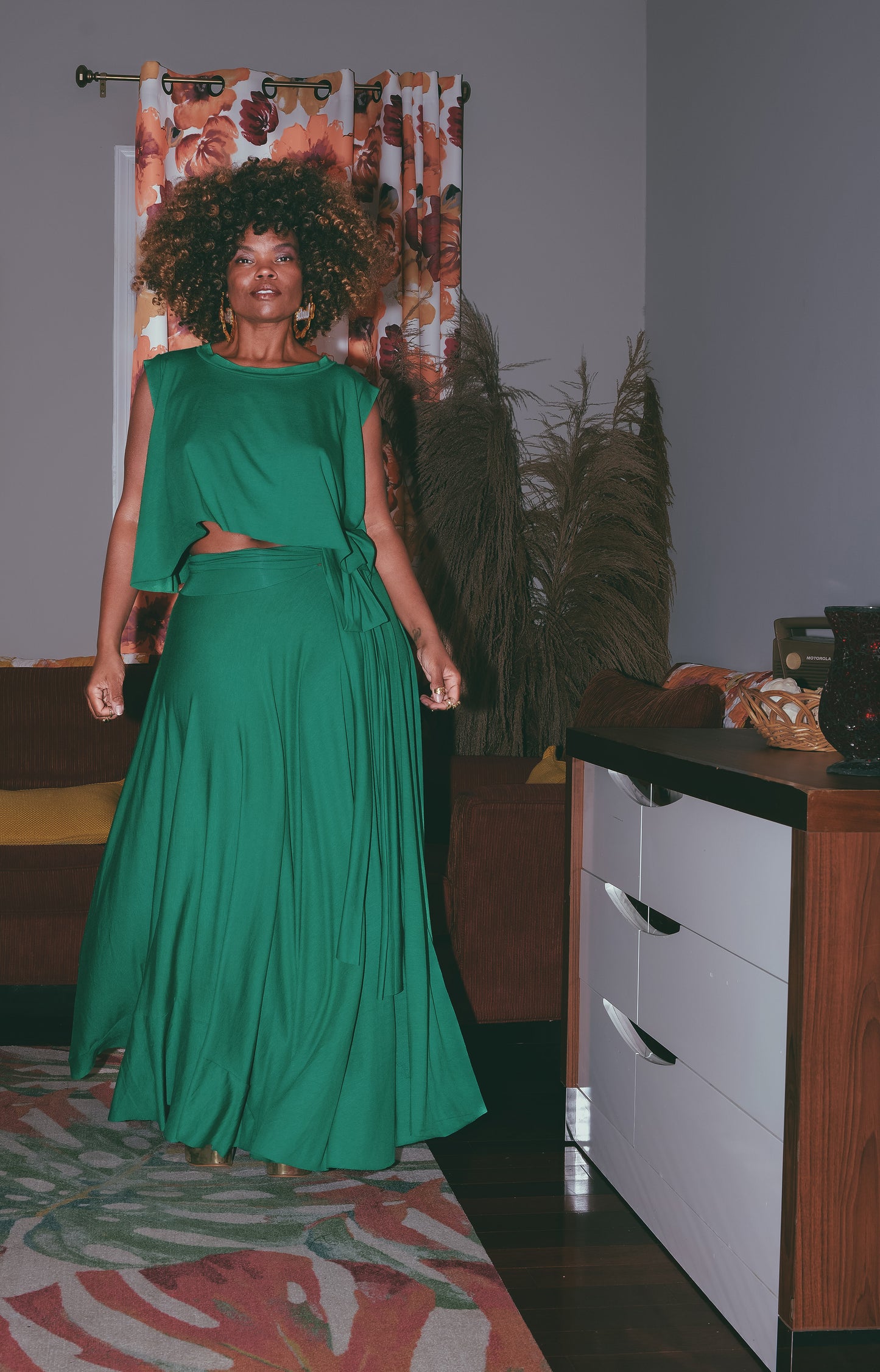 drapy crop + circle skirt