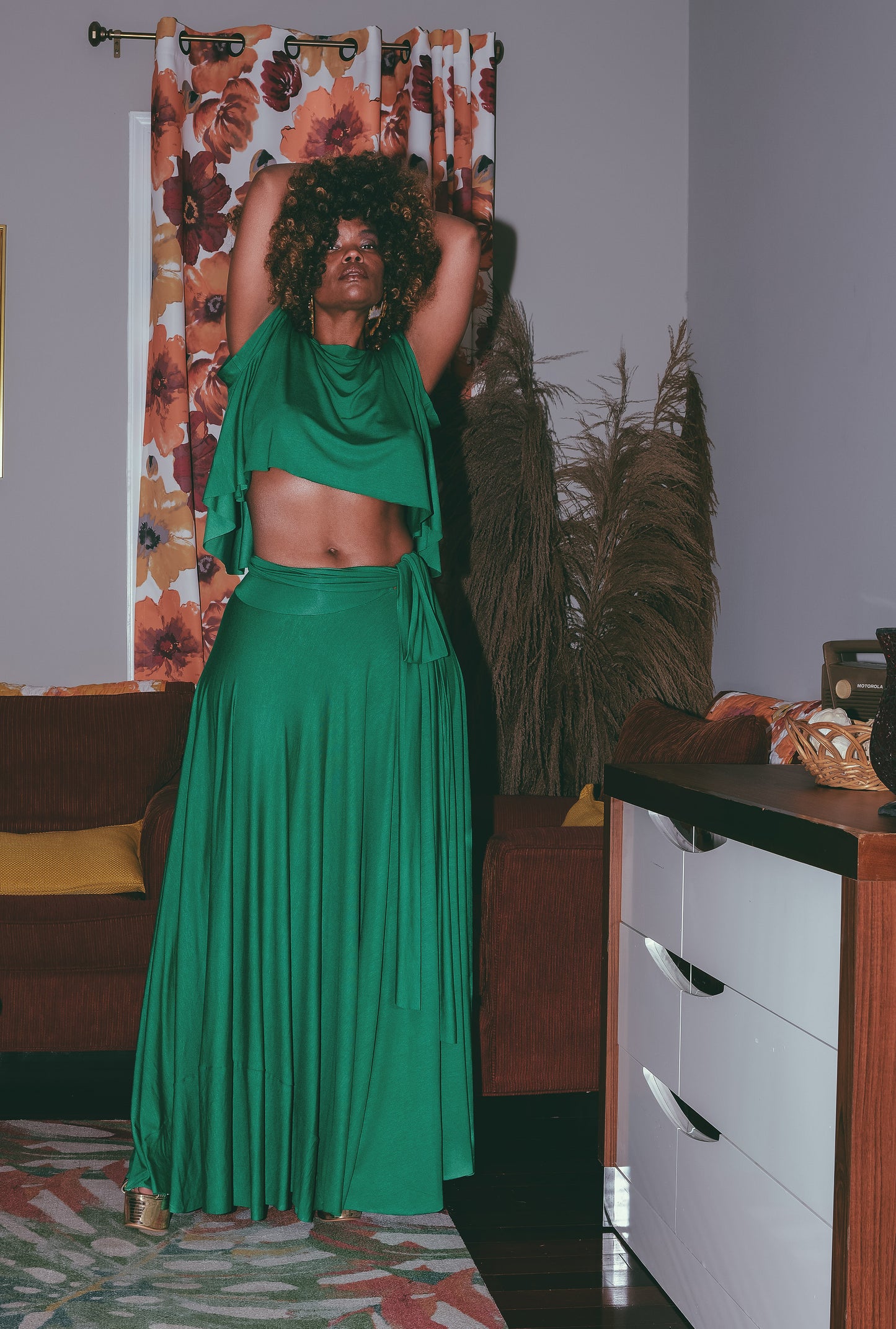 drapy crop + circle skirt