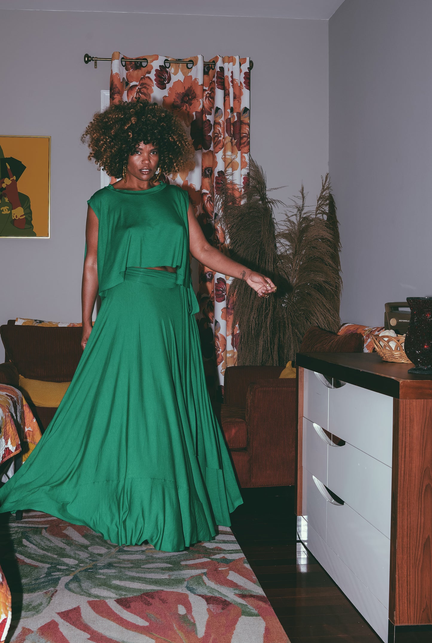 drapy crop + circle skirt