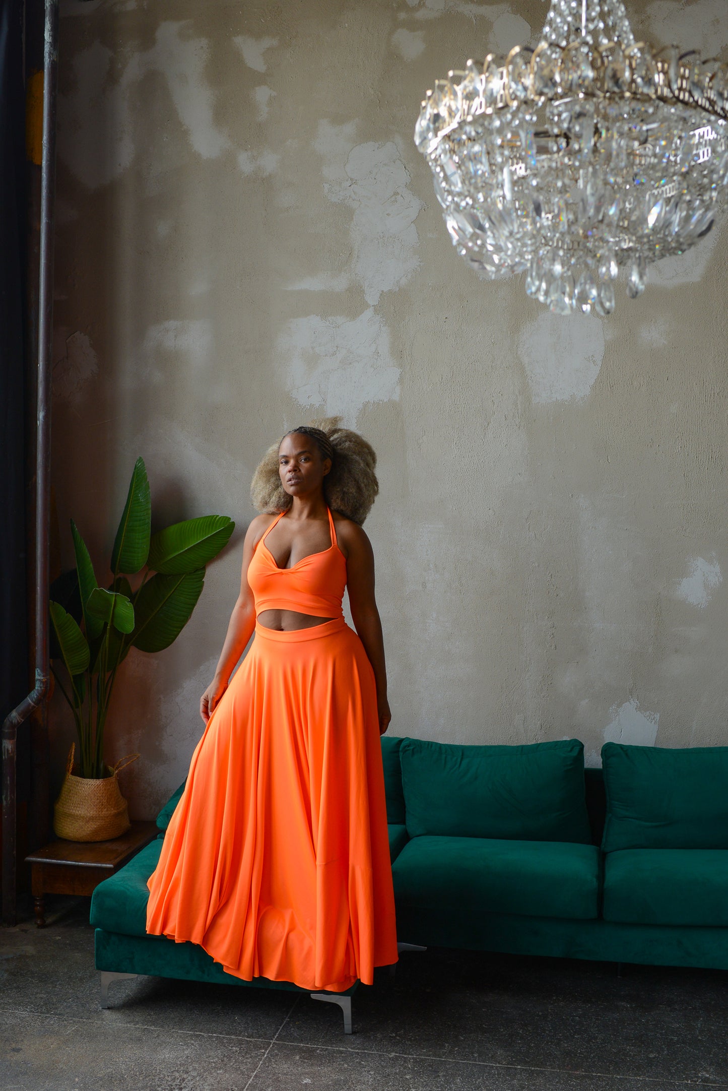 neon cutout halter