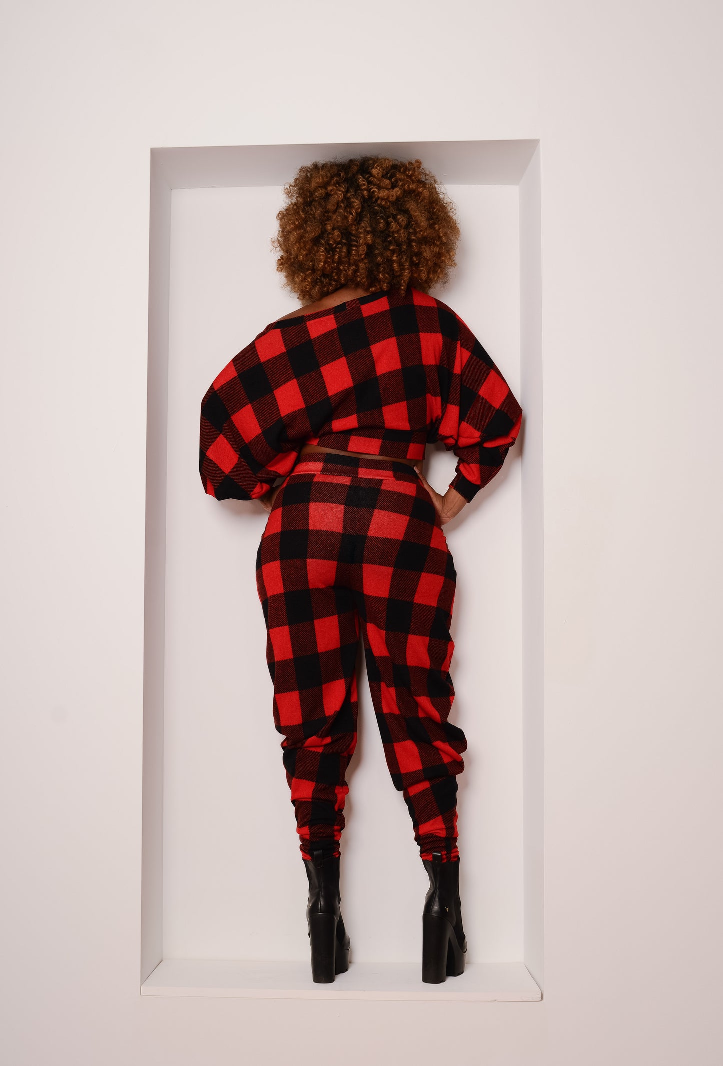 buffalo plaid crop + pants