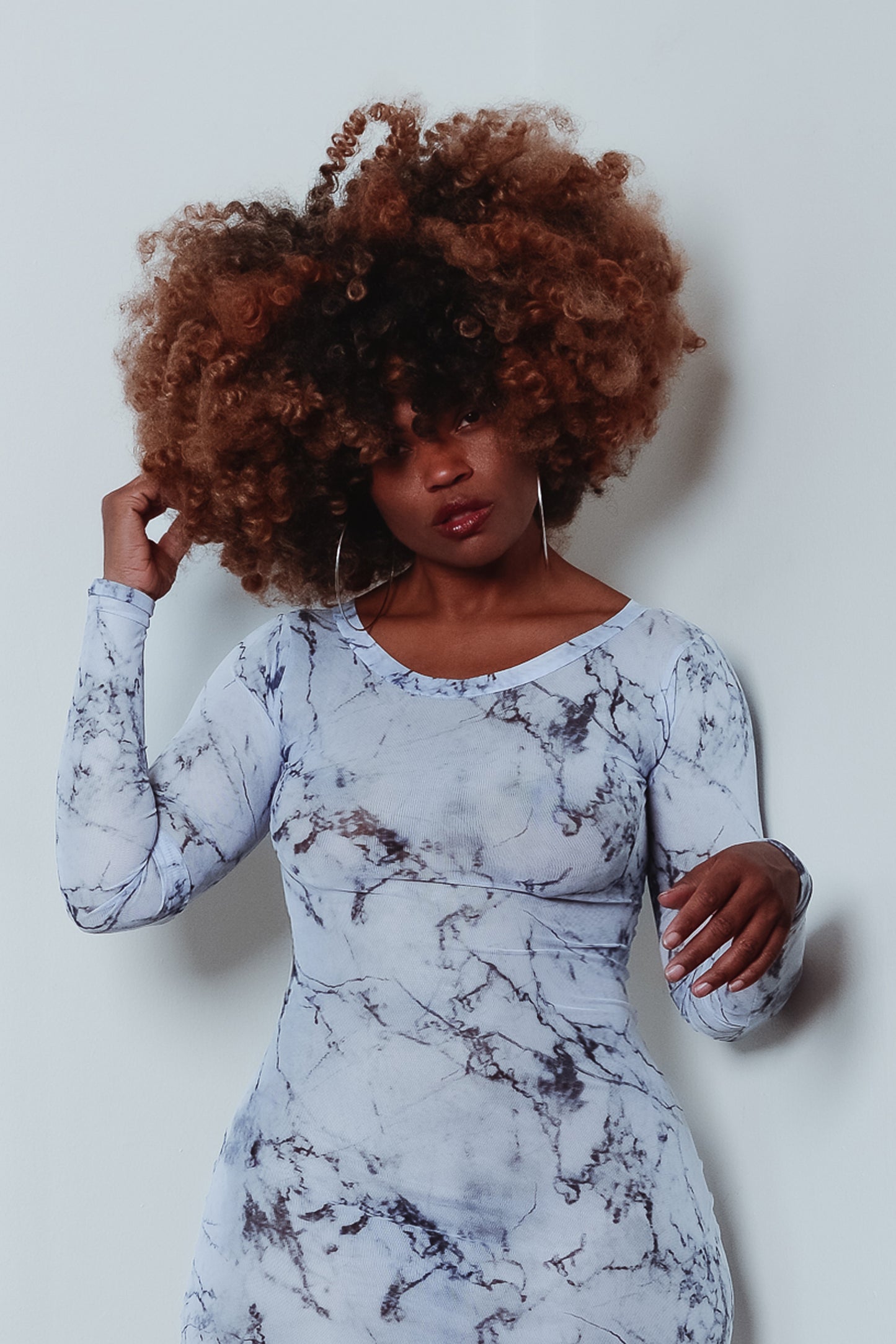 :: select :: marble power mesh pencil dress - tea
