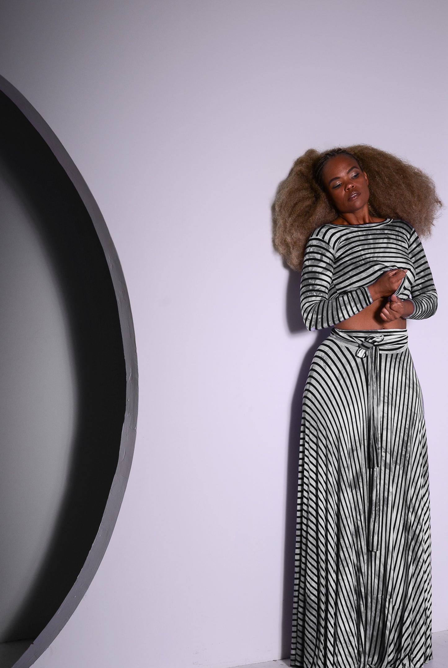 :: skripes :: tie-dyed striped circle skirt (skirt only)