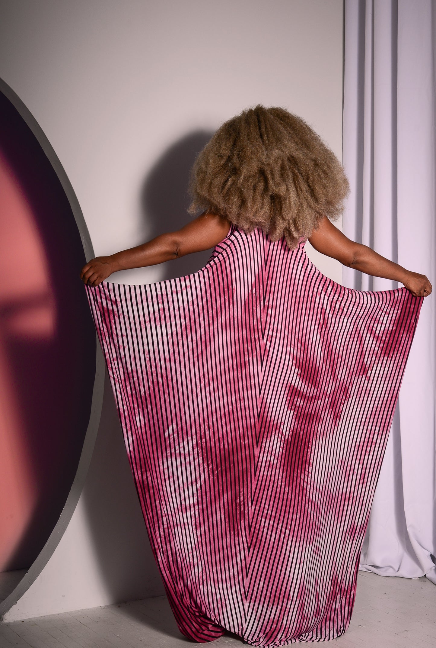 :: skripes :: tie-dyed striped sleeveless drape