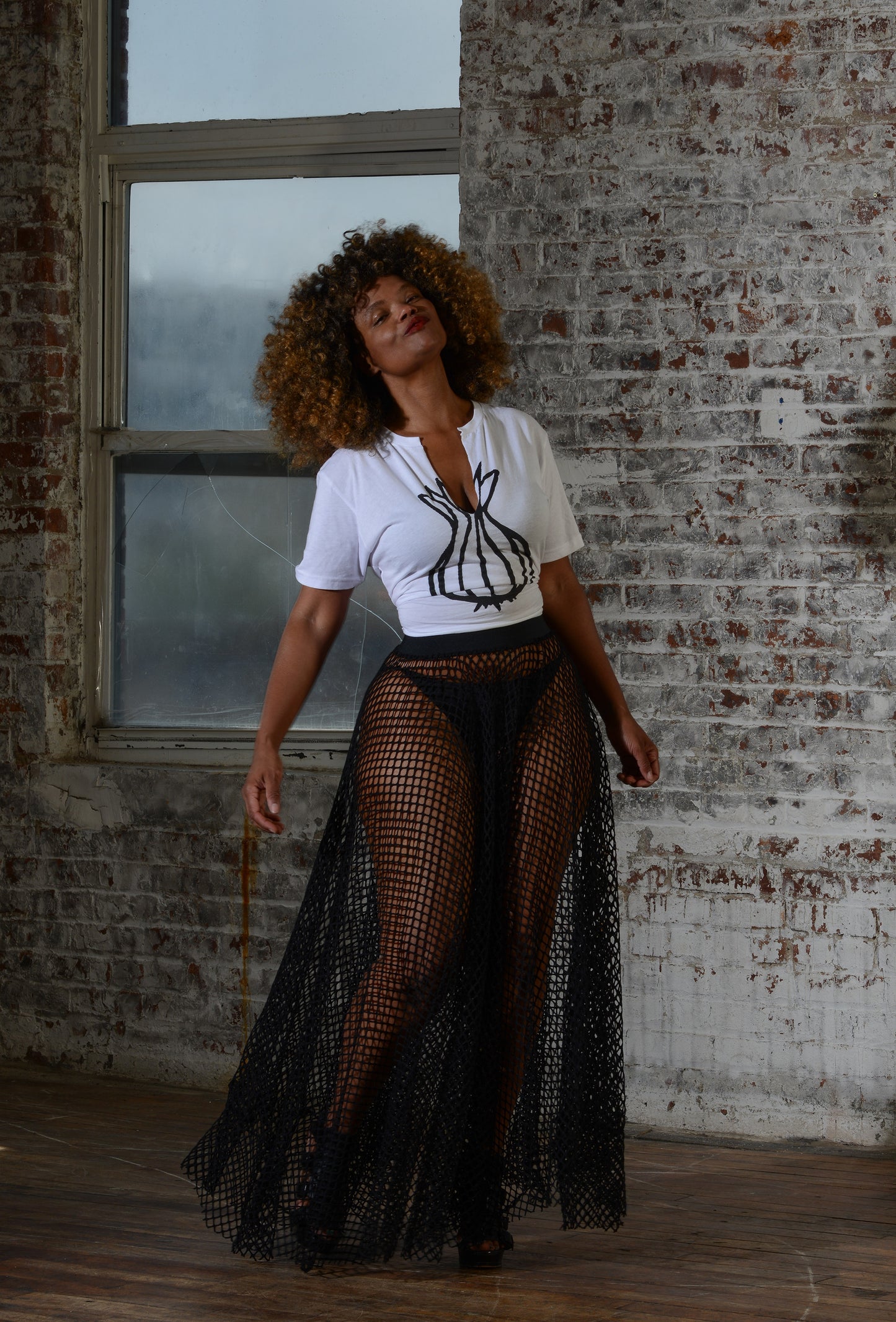 :: day sixteen :: woven net skirt - black