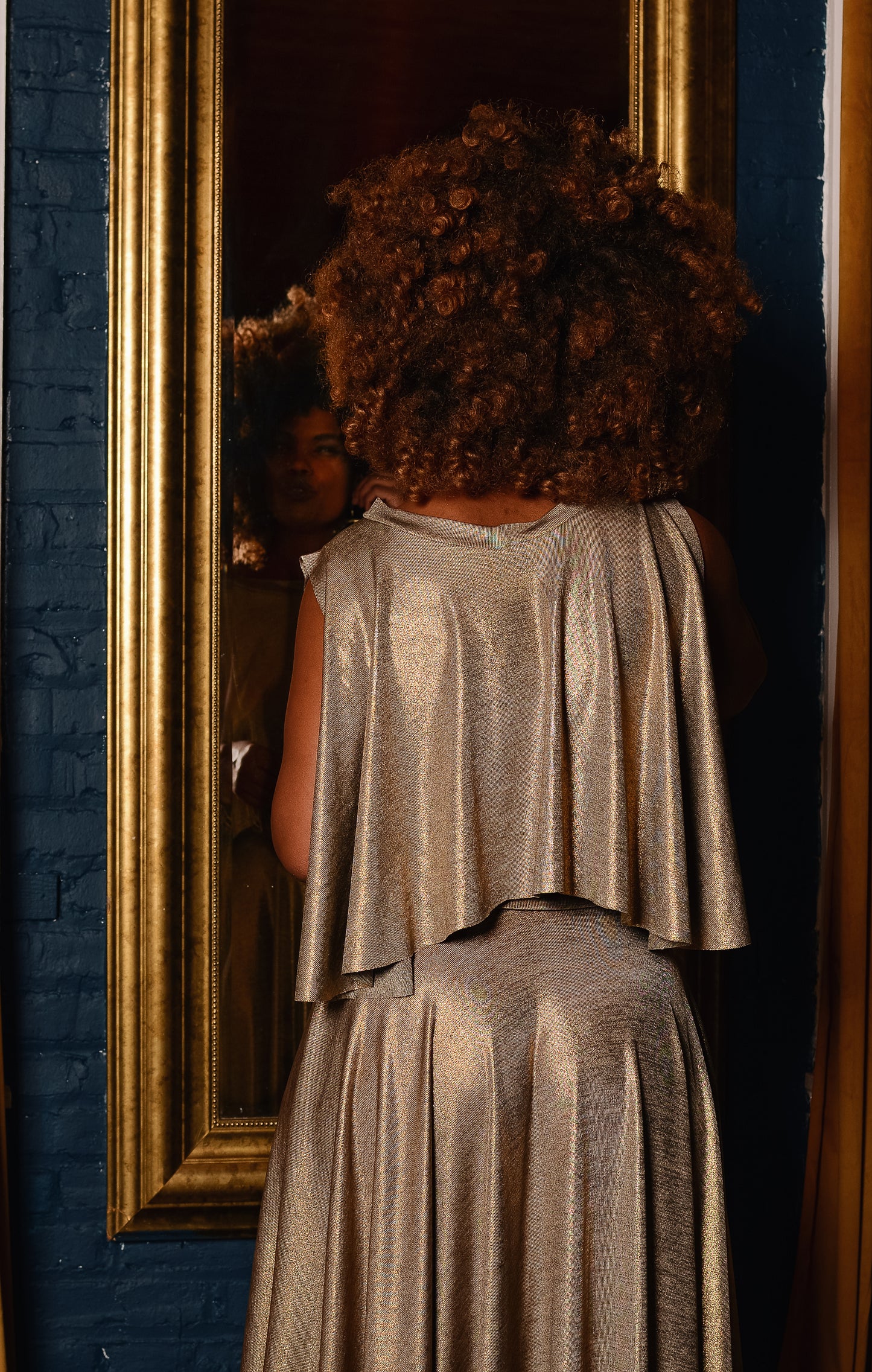 metallic drapy crop + circle