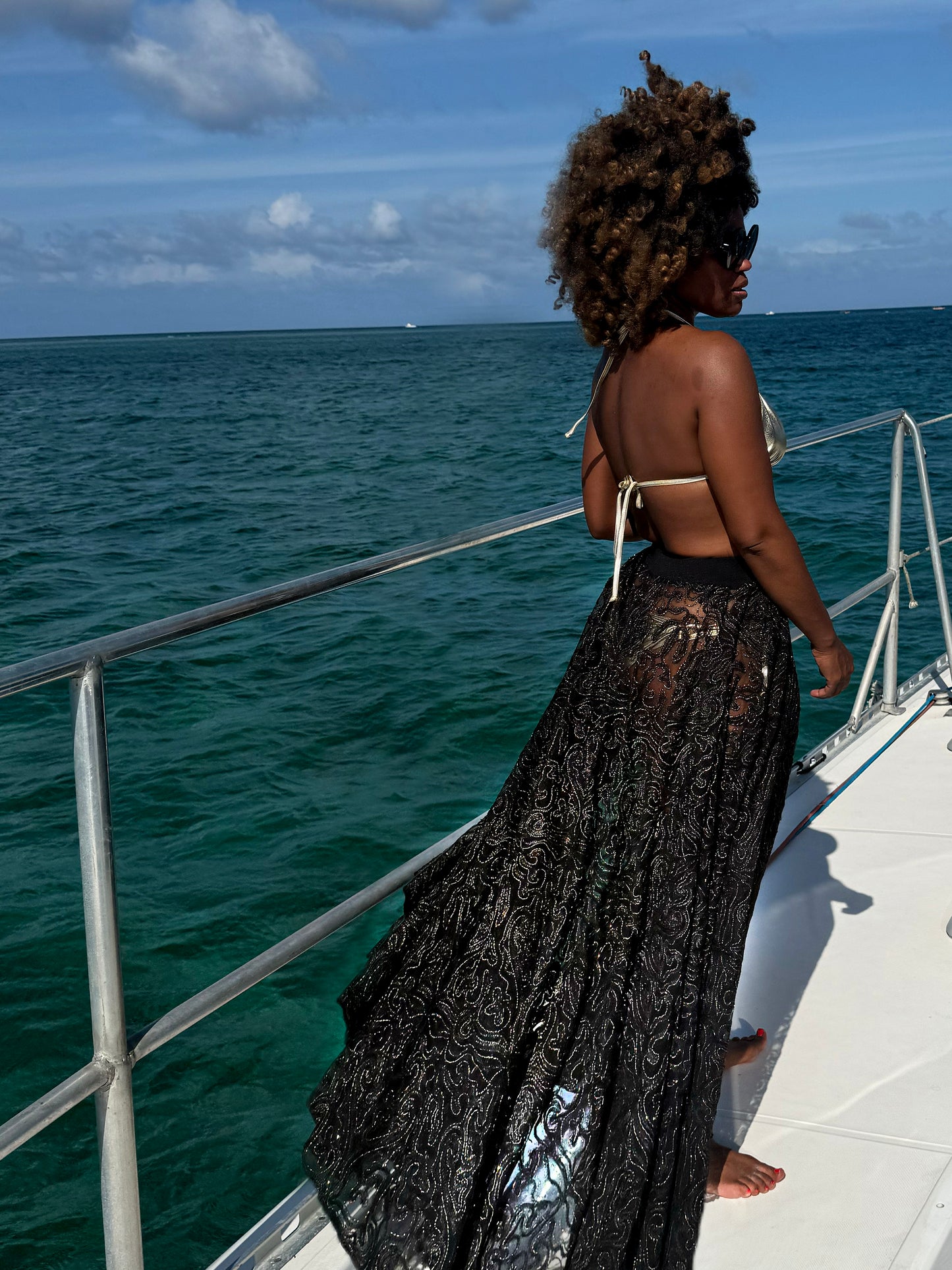 :: select :: embroidered lace skirt with gold lurex