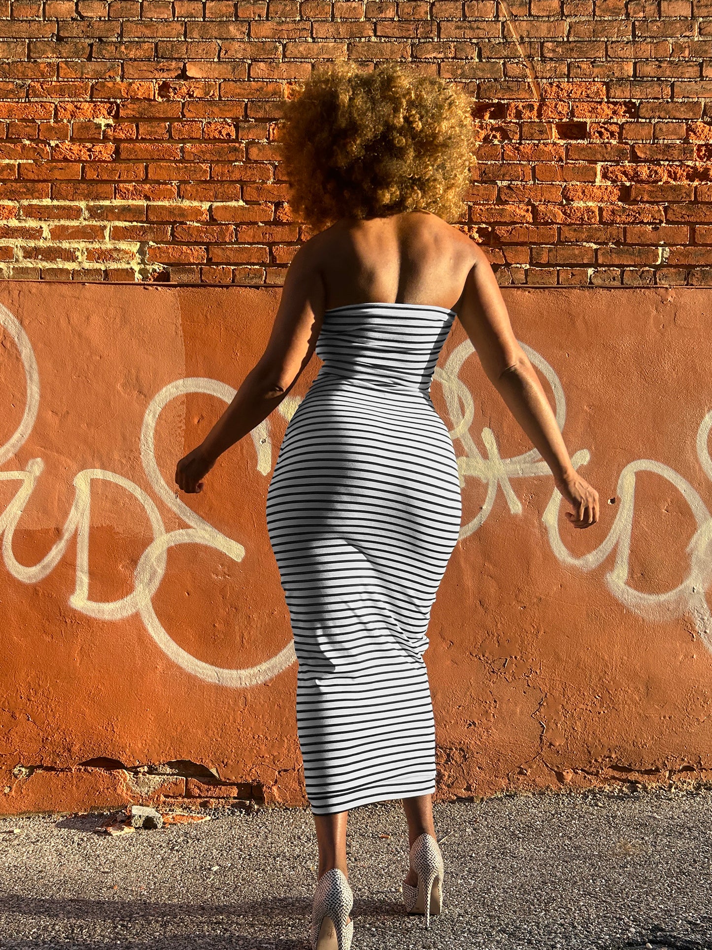 :: day twenty-two :: skripe strapless trap dress