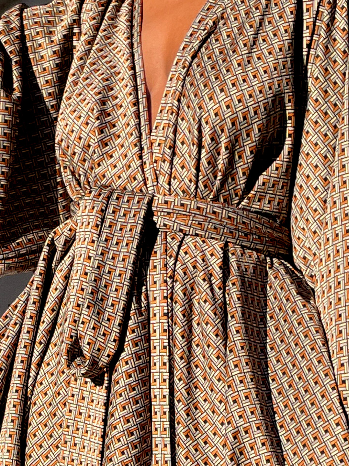 :: fire sale :: geo print kimono duster