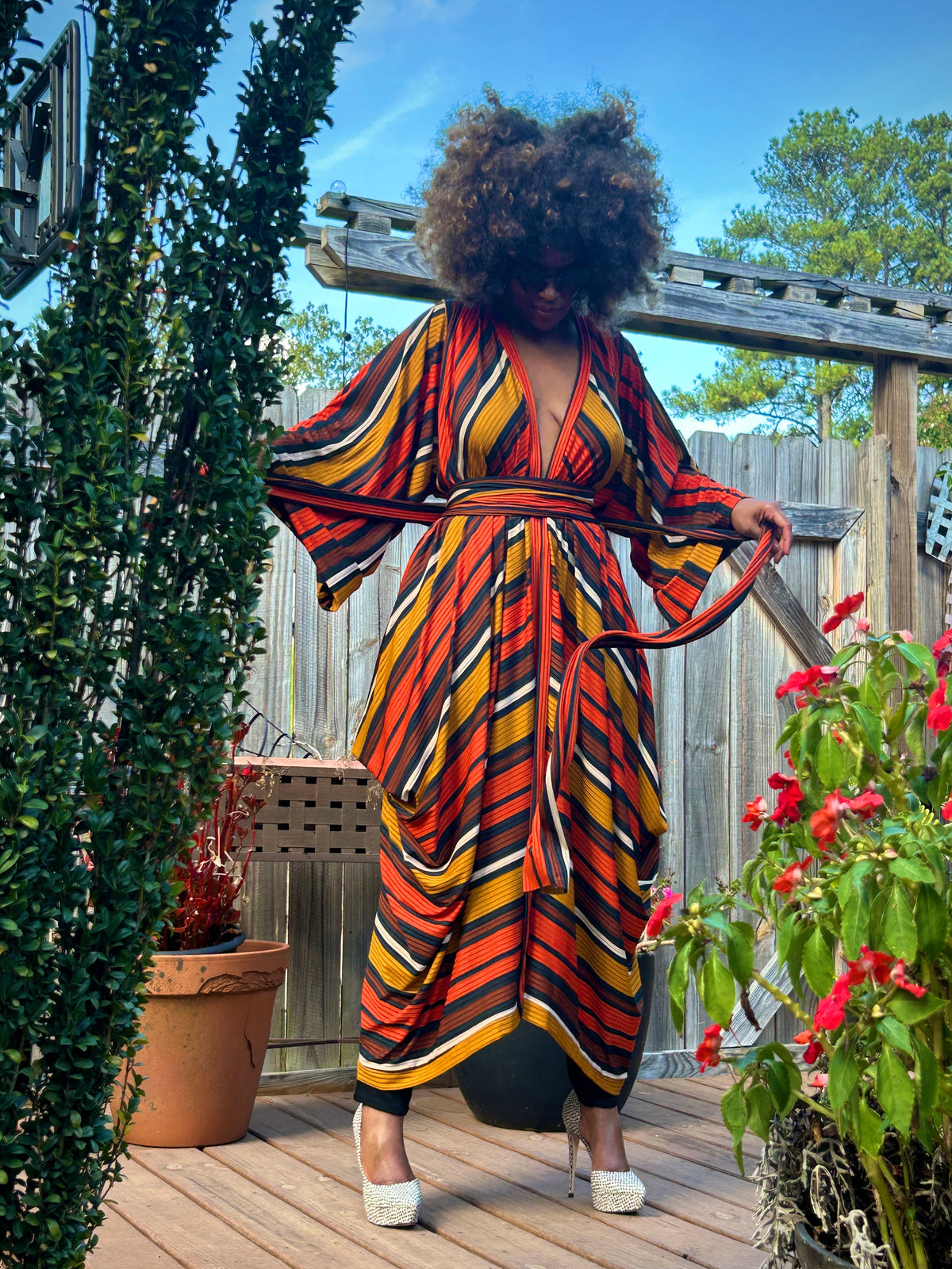 :: select :: autumn stripe drape duster