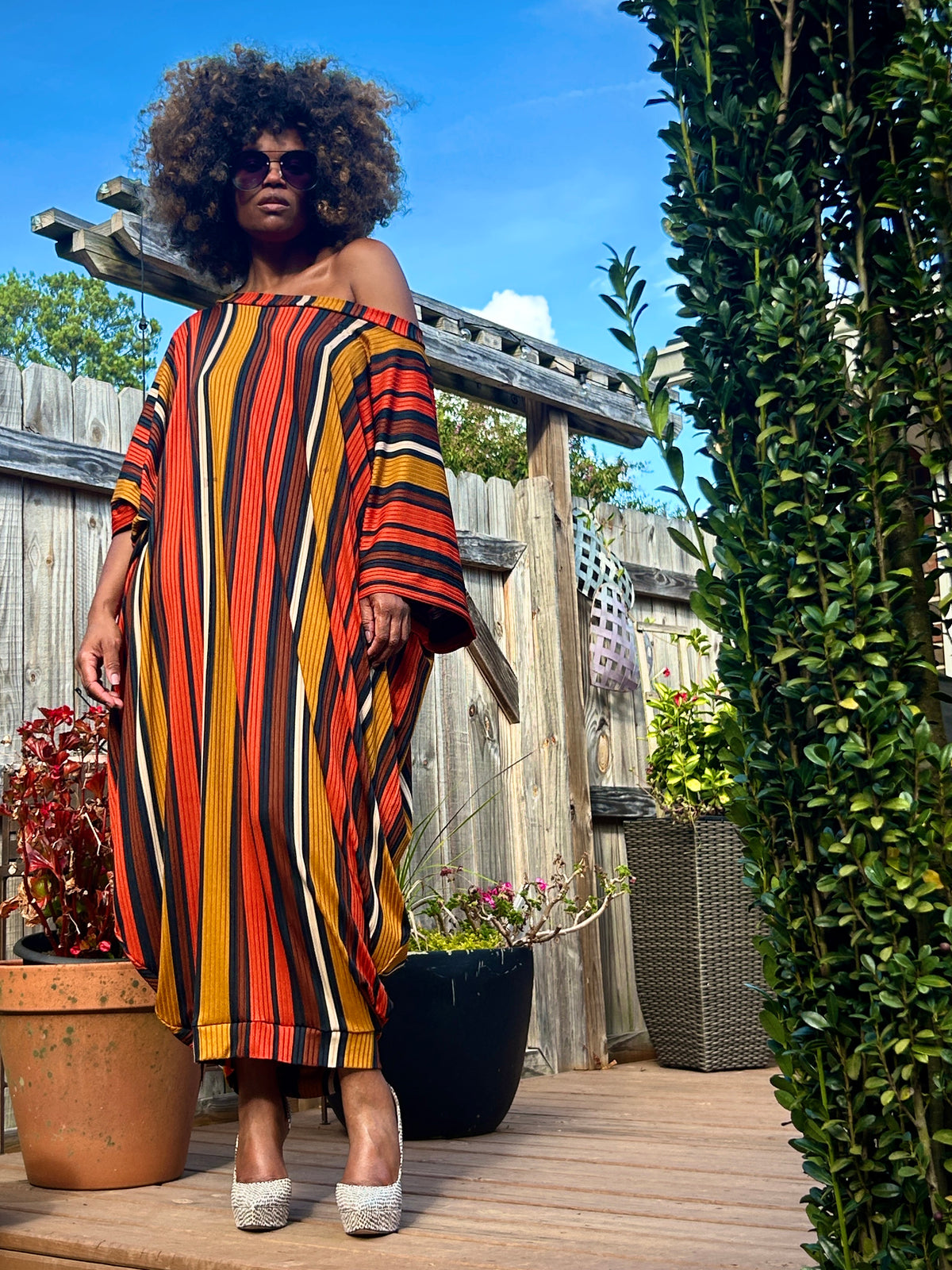 :: select :: autumn stripe drapy shift