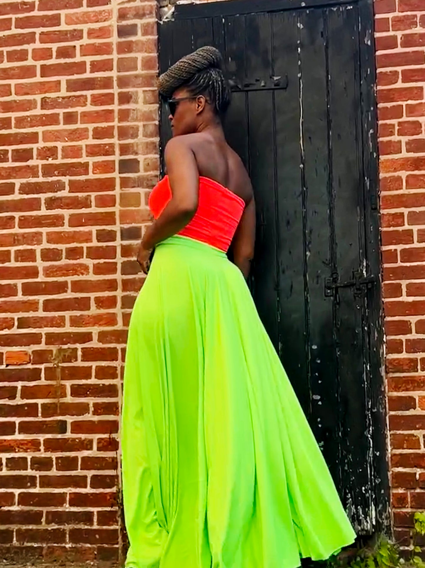 :: select :: neon cutout strapless
