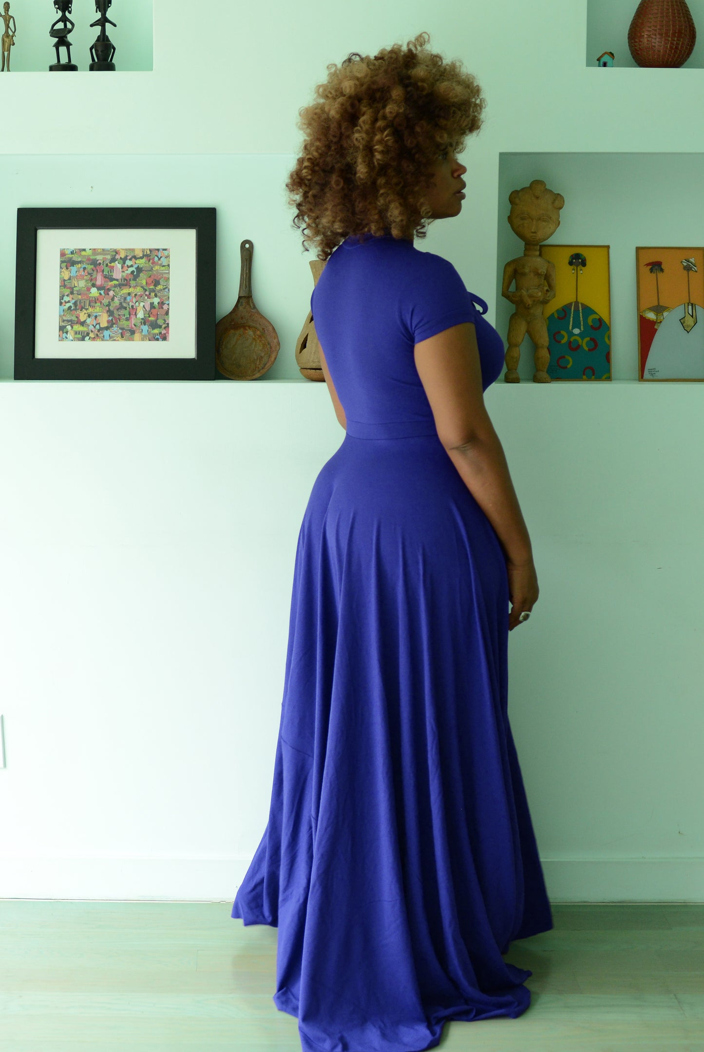 cap-sleeve keyhole dress w/ tie