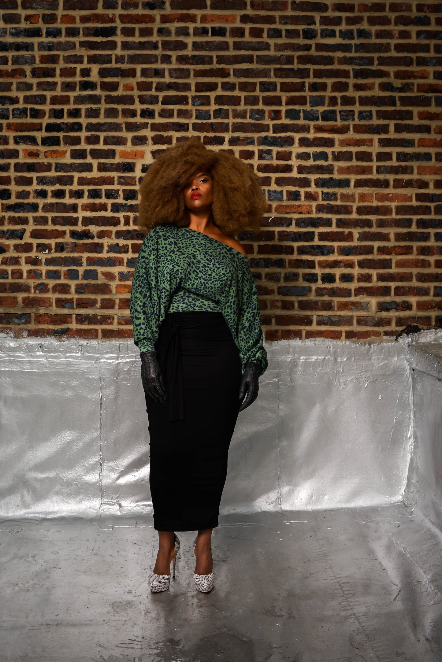 long pencil skirt with tie