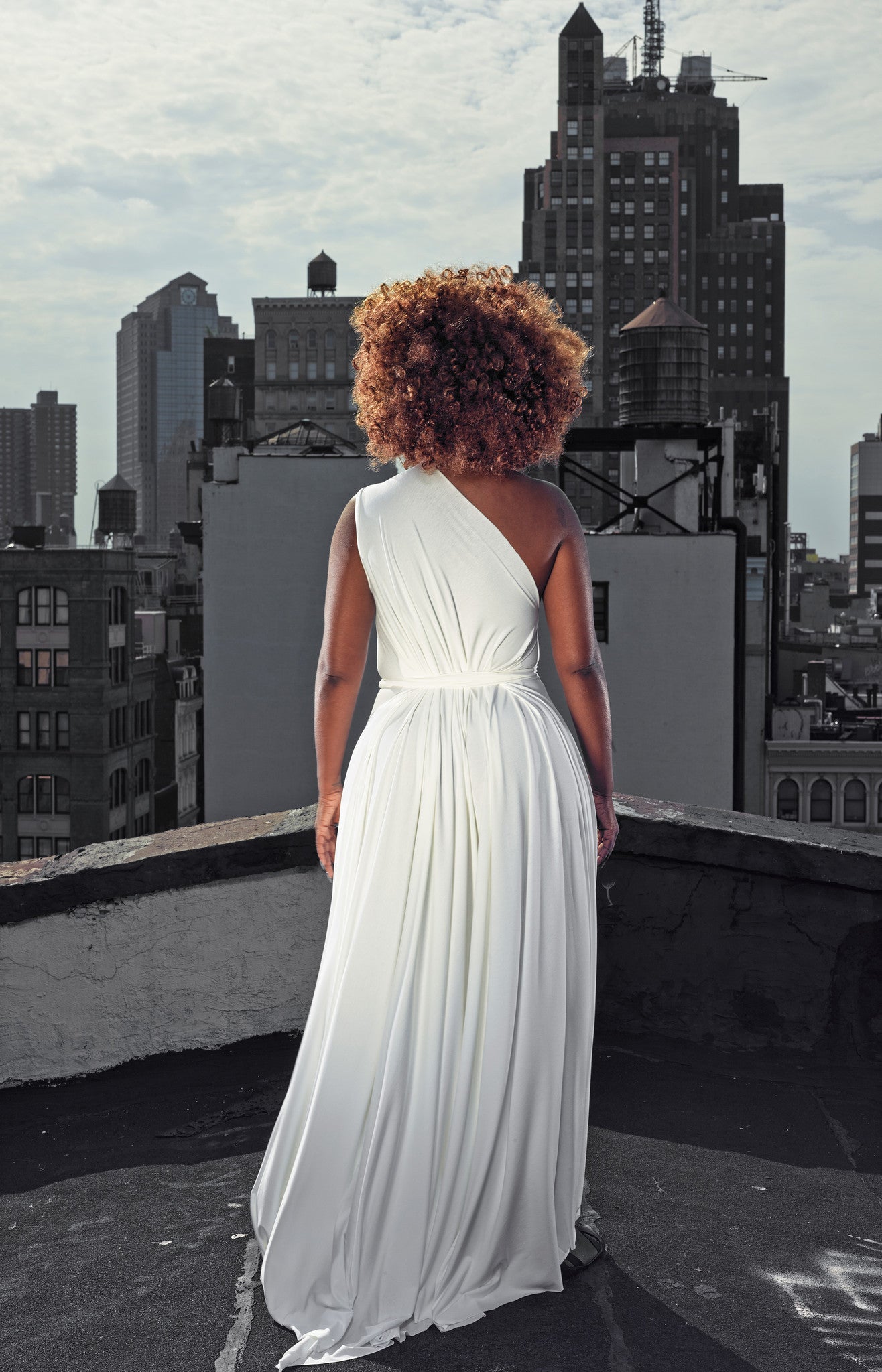 one-shoulder grecian