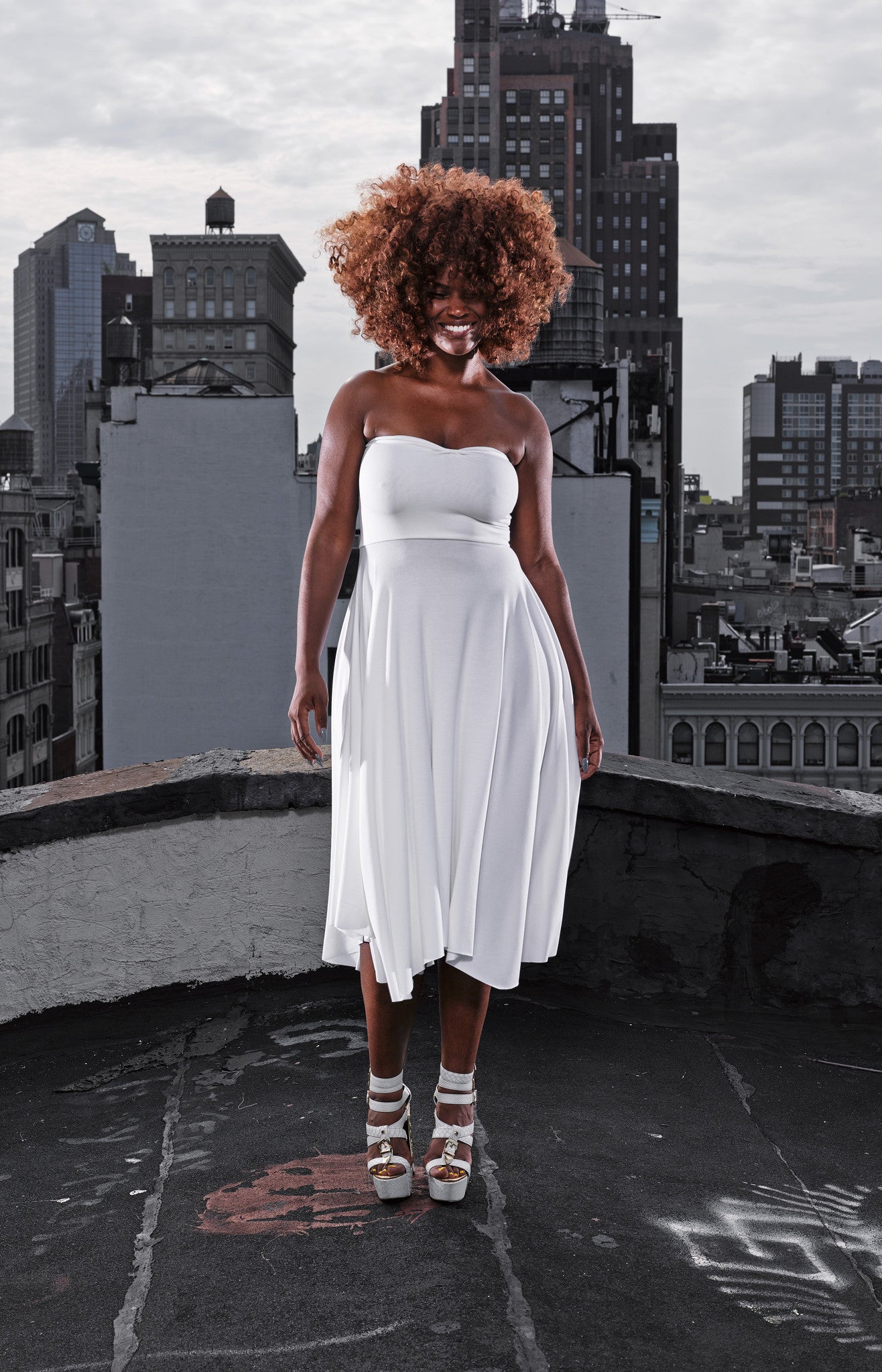 short strapless bodice dress