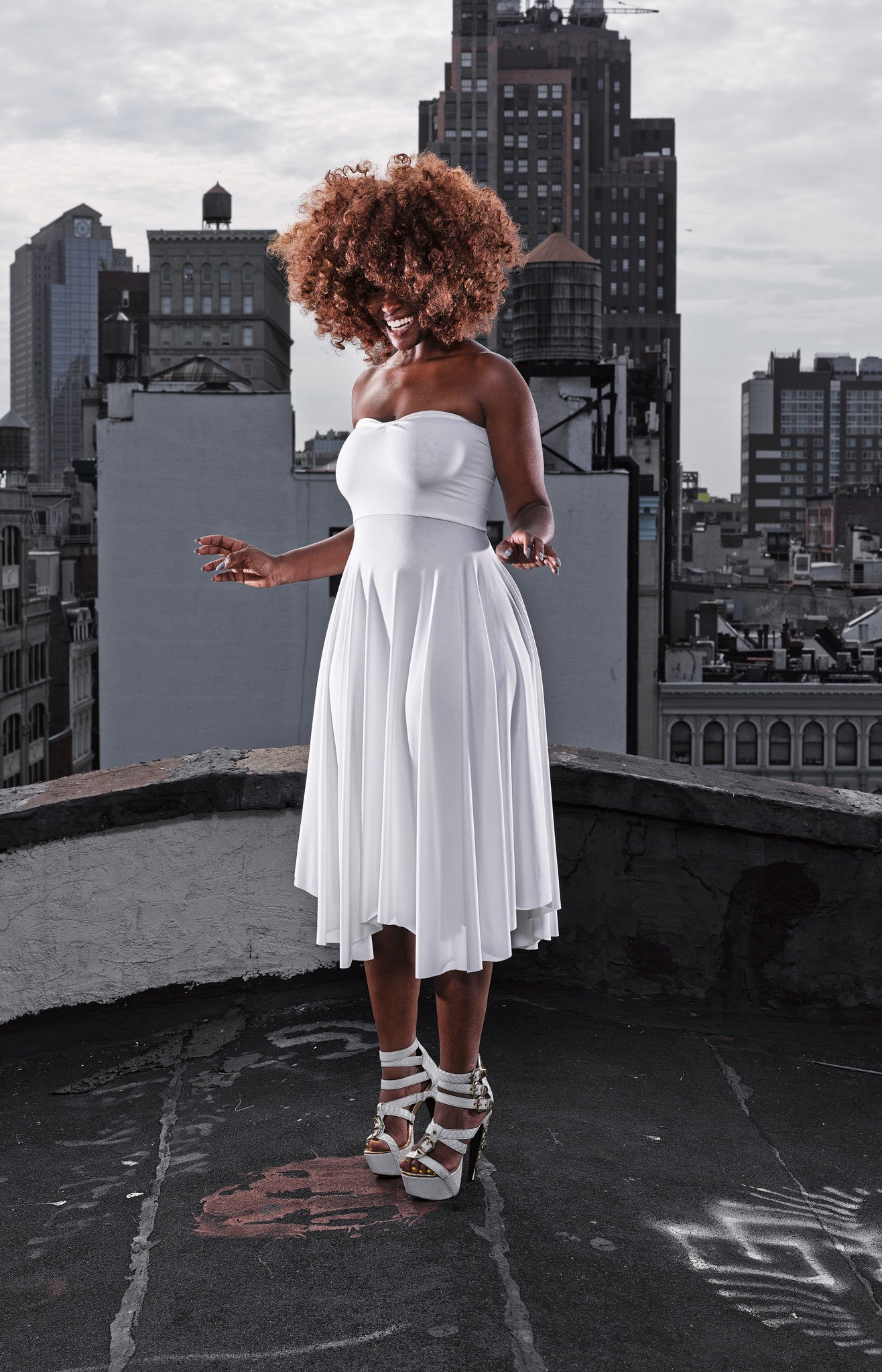 short strapless bodice dress