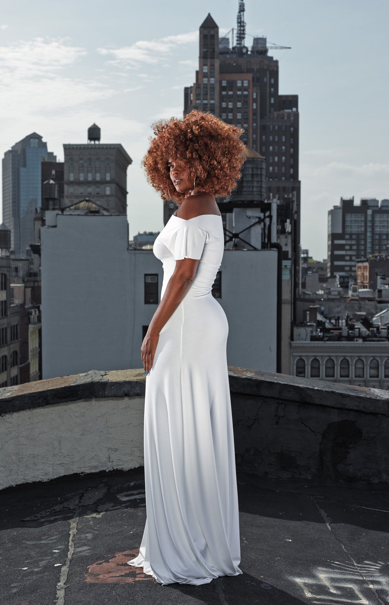 fluted sleeve tee dress