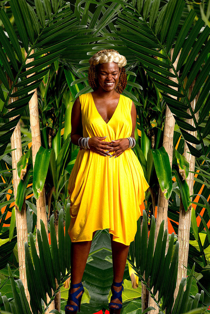 sleeveless drape - short