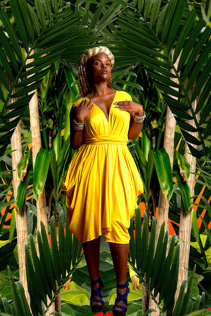 sleeveless drape - short