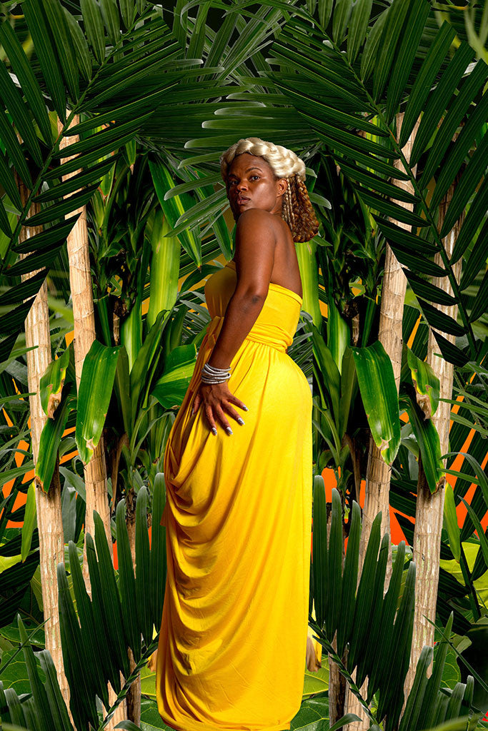 strapless drape - long