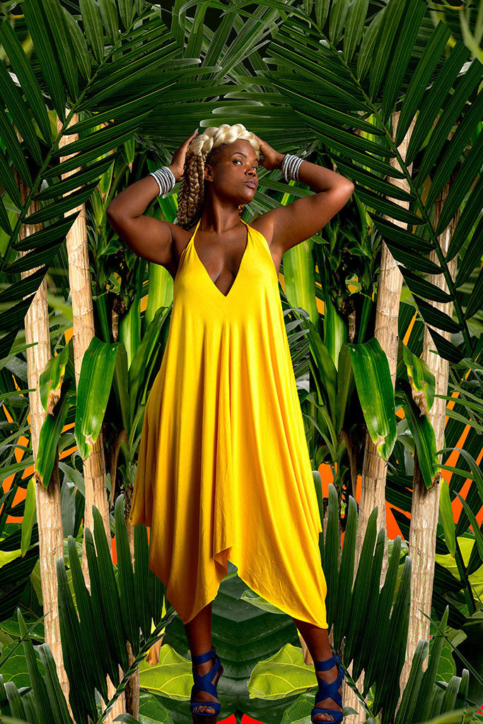 drape halter - short