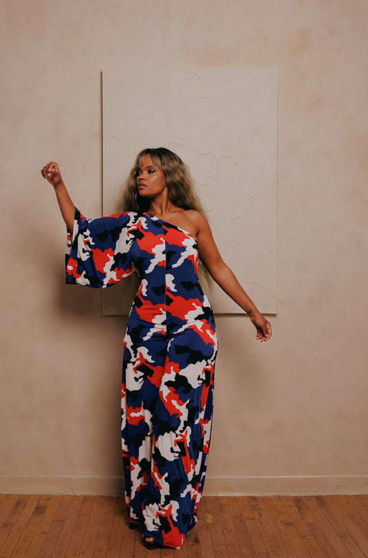 print one-shoulder jumper