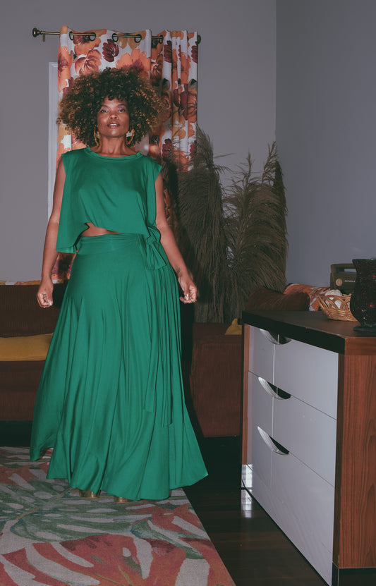 drapy crop + circle skirt