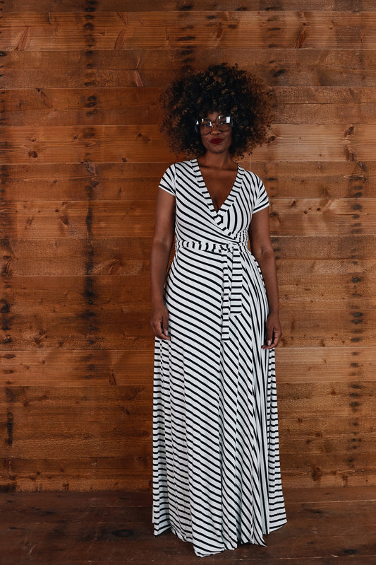 :: skripes :: stripe wrap dress