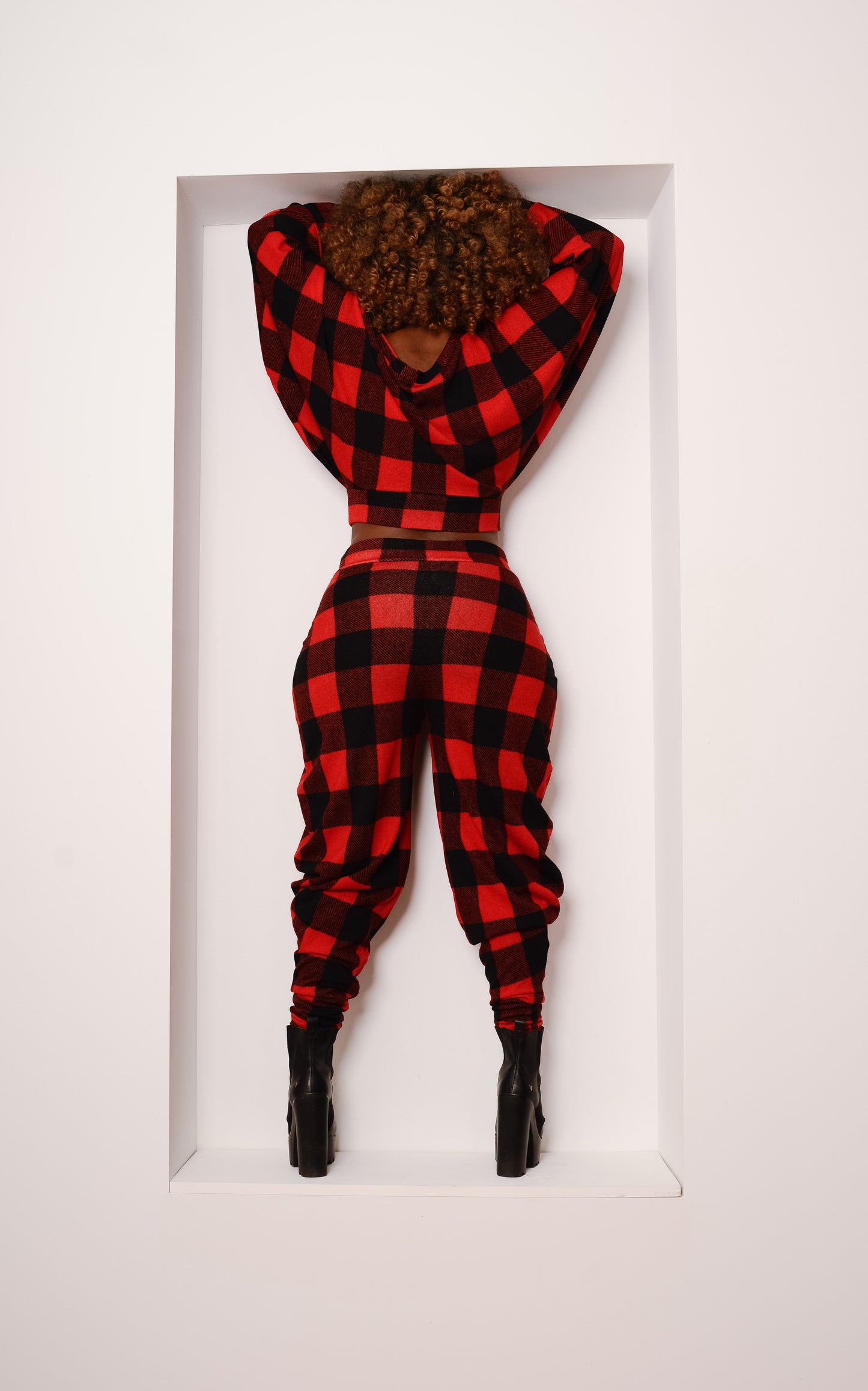 buffalo plaid crop + pants