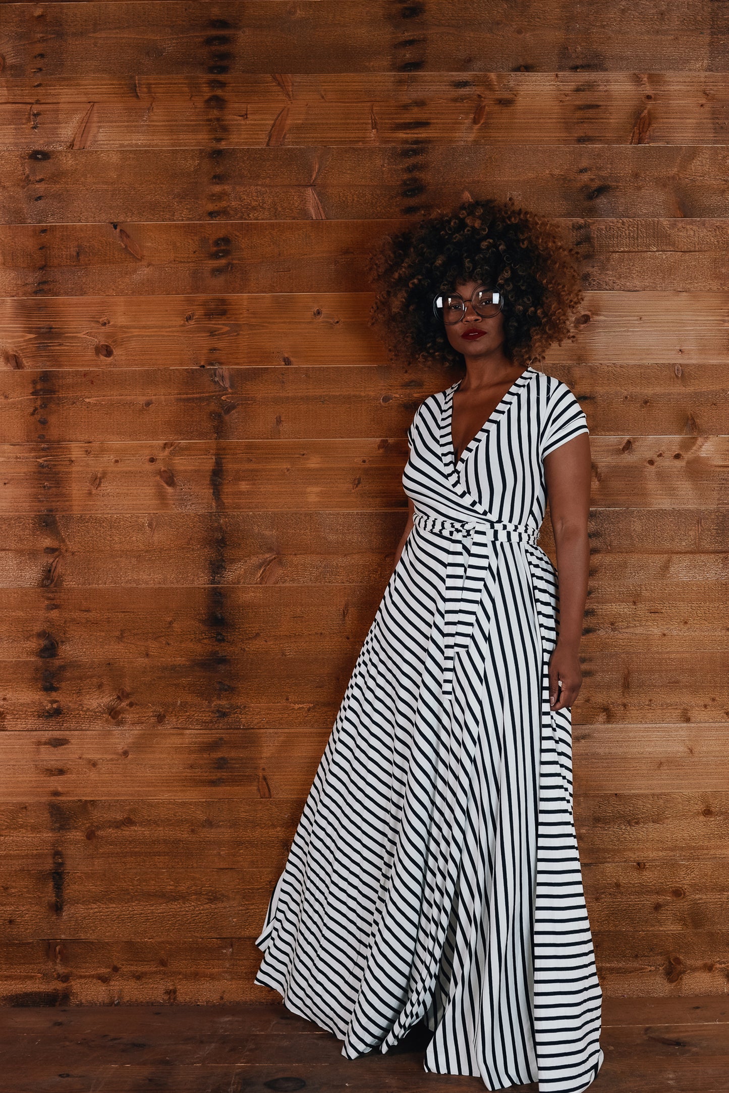 :: skripes :: stripe wrap dress