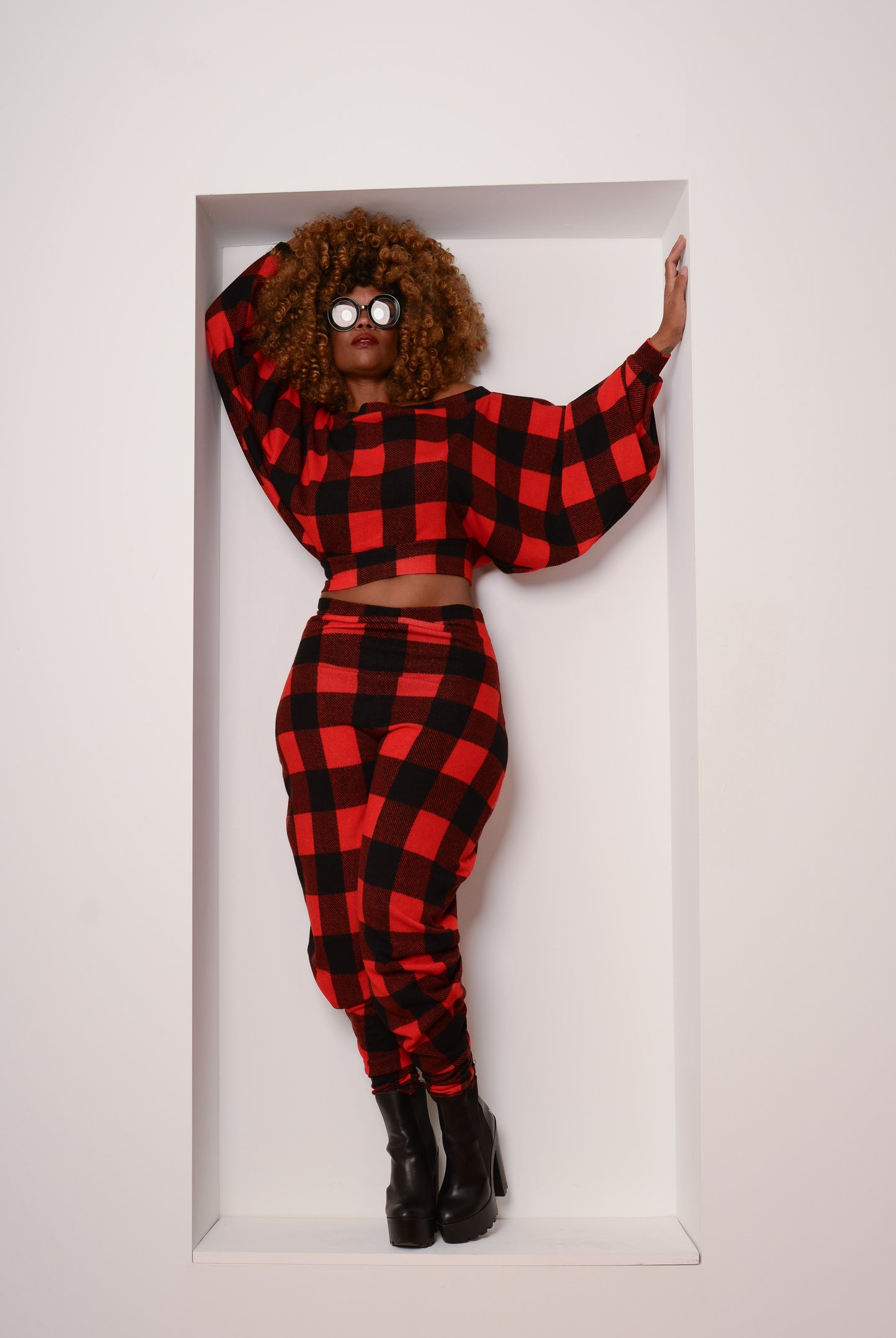 buffalo plaid crop + pants