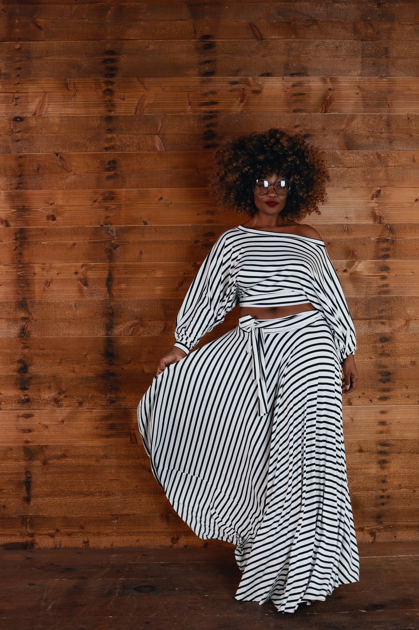 :: skripes :: stripe crop + circle skirt