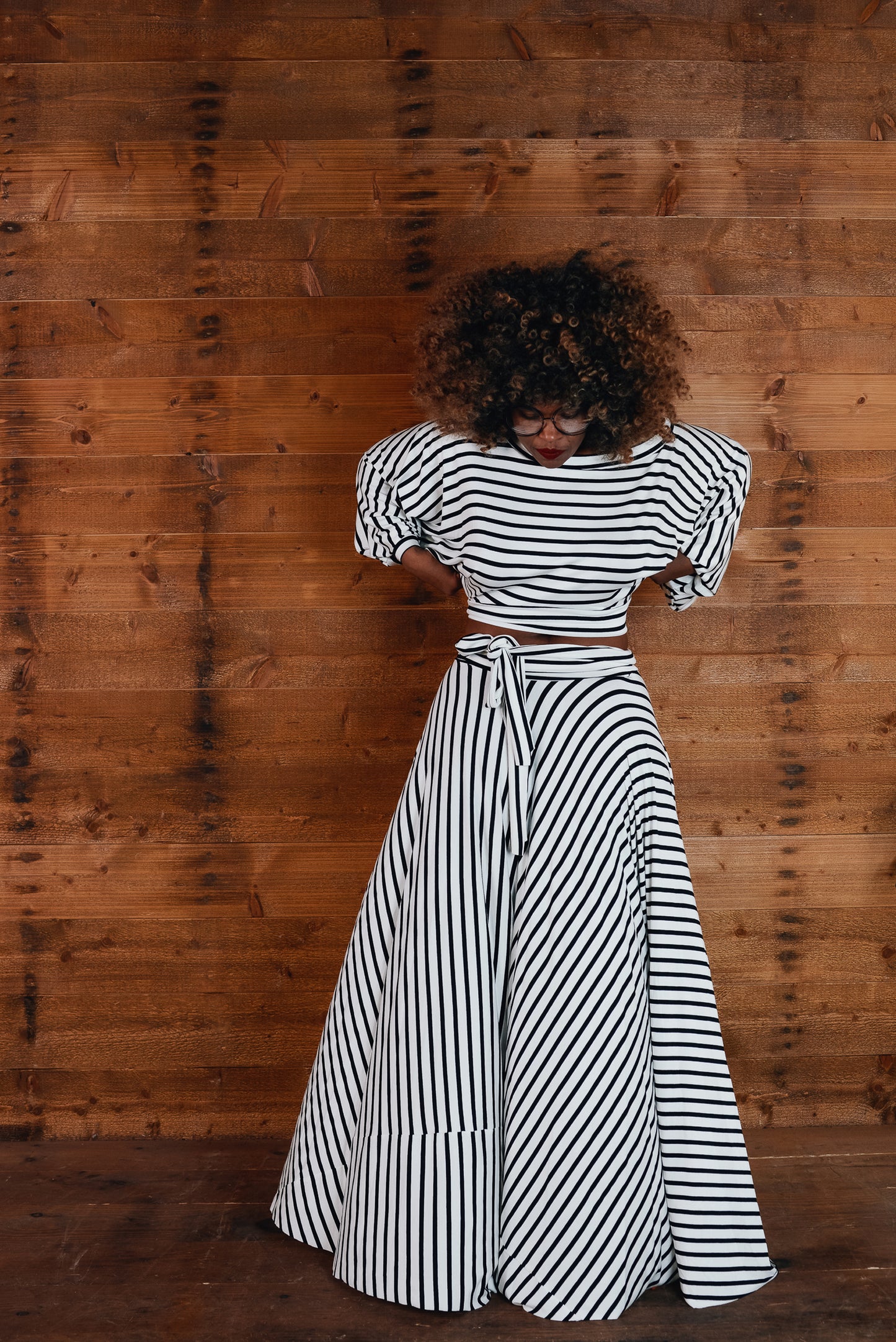 :: skripes :: stripe crop + circle skirt