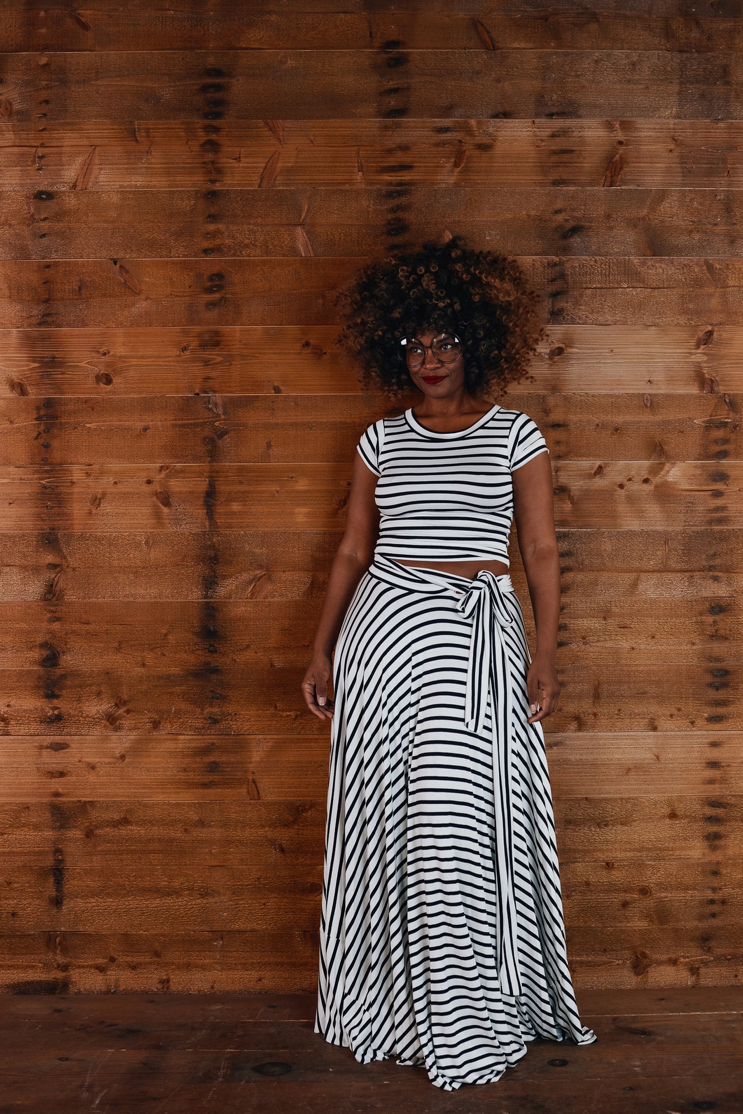 :: skripes :: stripe crop + circle skirt