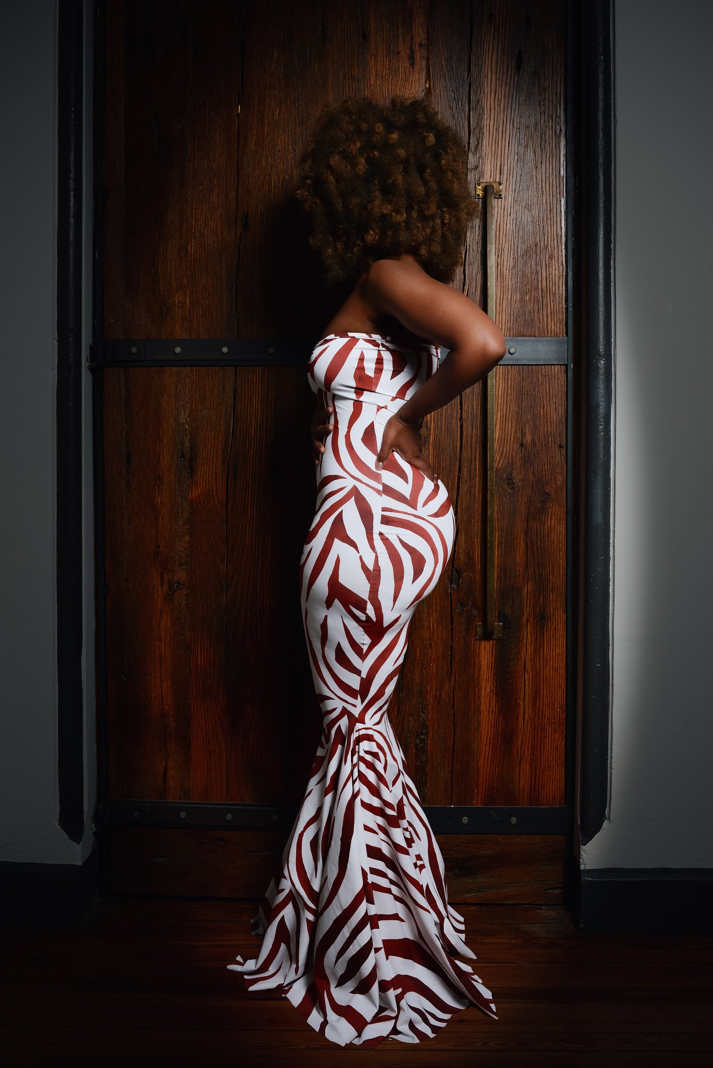 :: select :: copper zebra strapless fishtail
