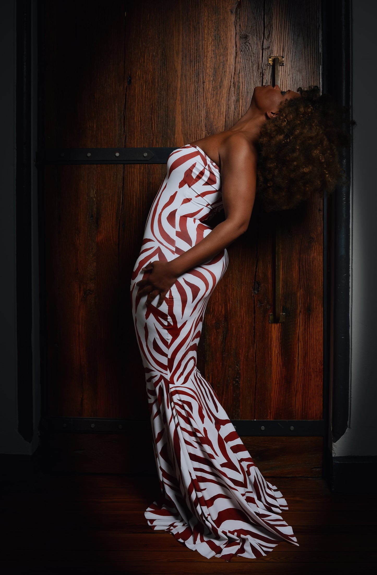 :: select :: copper zebra strapless fishtail