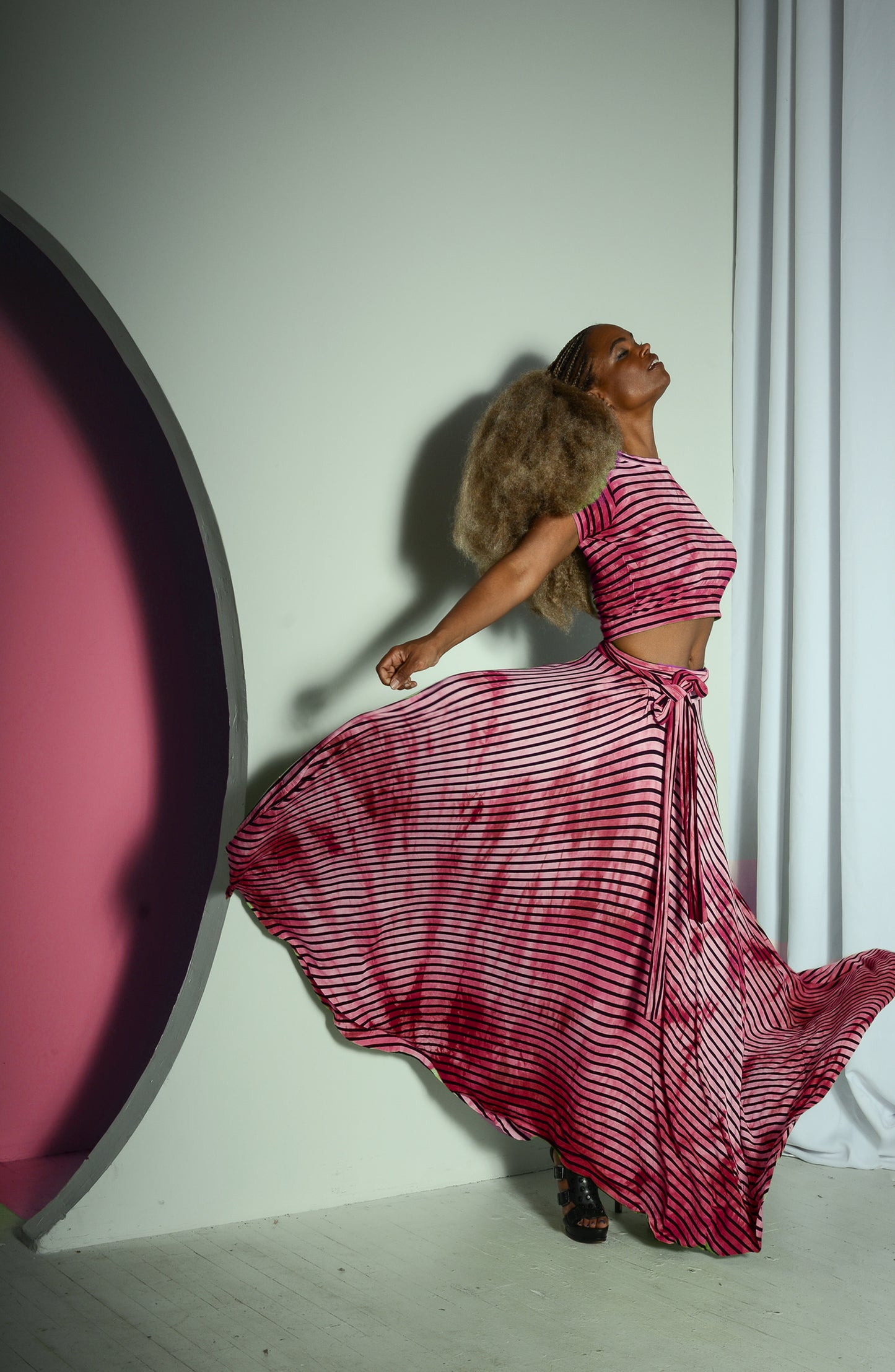 :: skripes :: tie-dyed striped circle skirt (skirt only)
