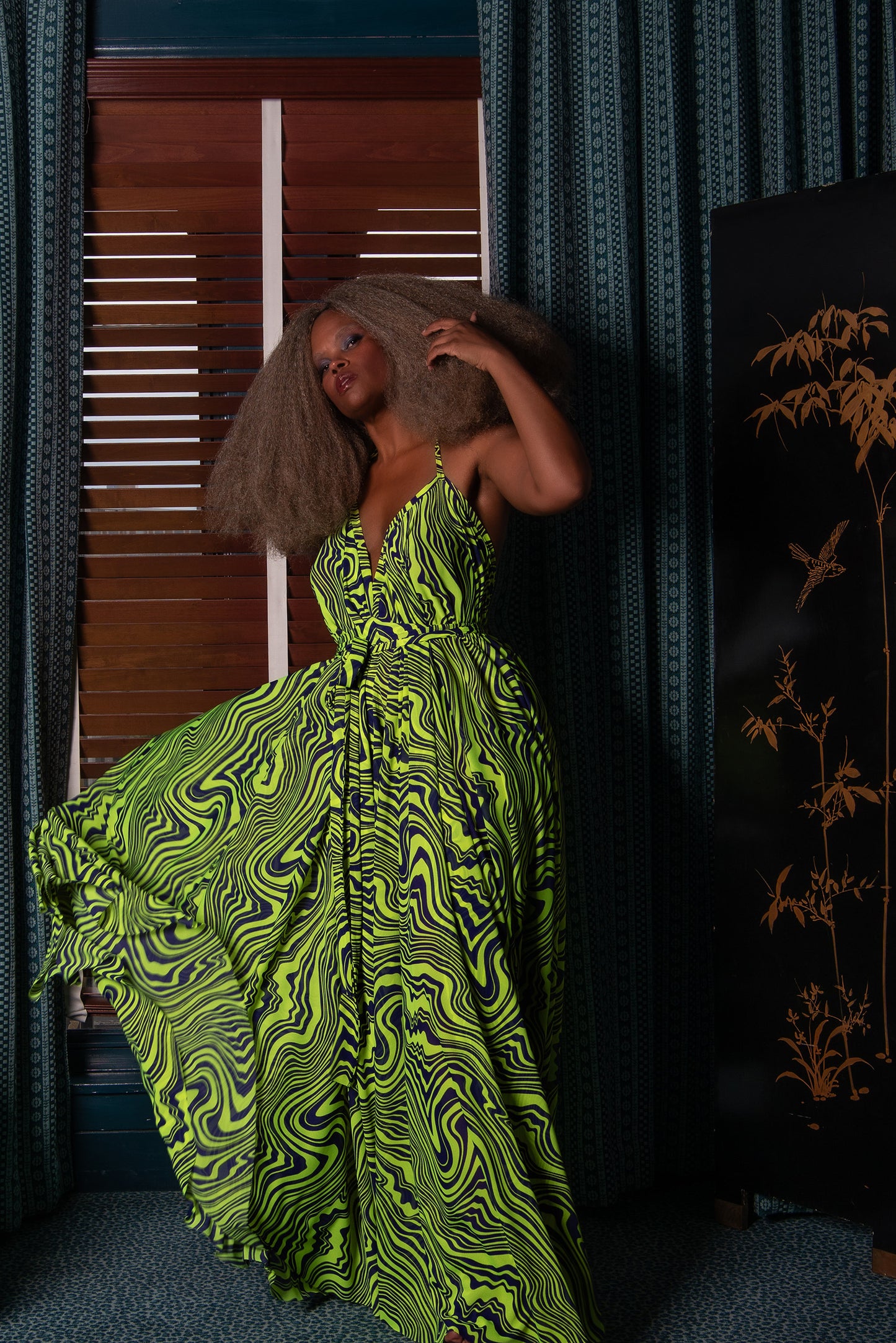:: day eight :: wave joosy halter - neon green/navy
