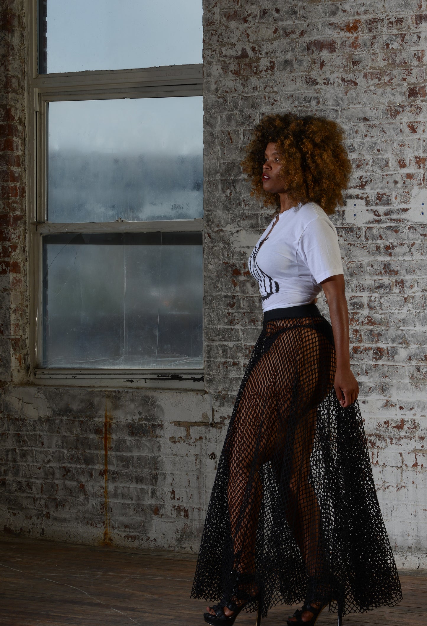 :: day sixteen :: woven net skirt - black
