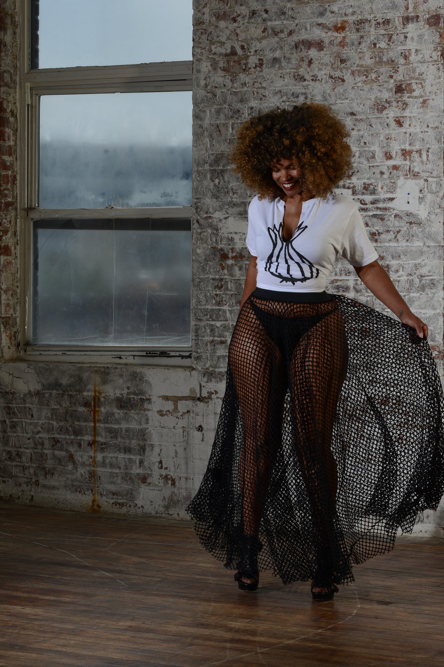 :: day sixteen :: woven net skirt - black