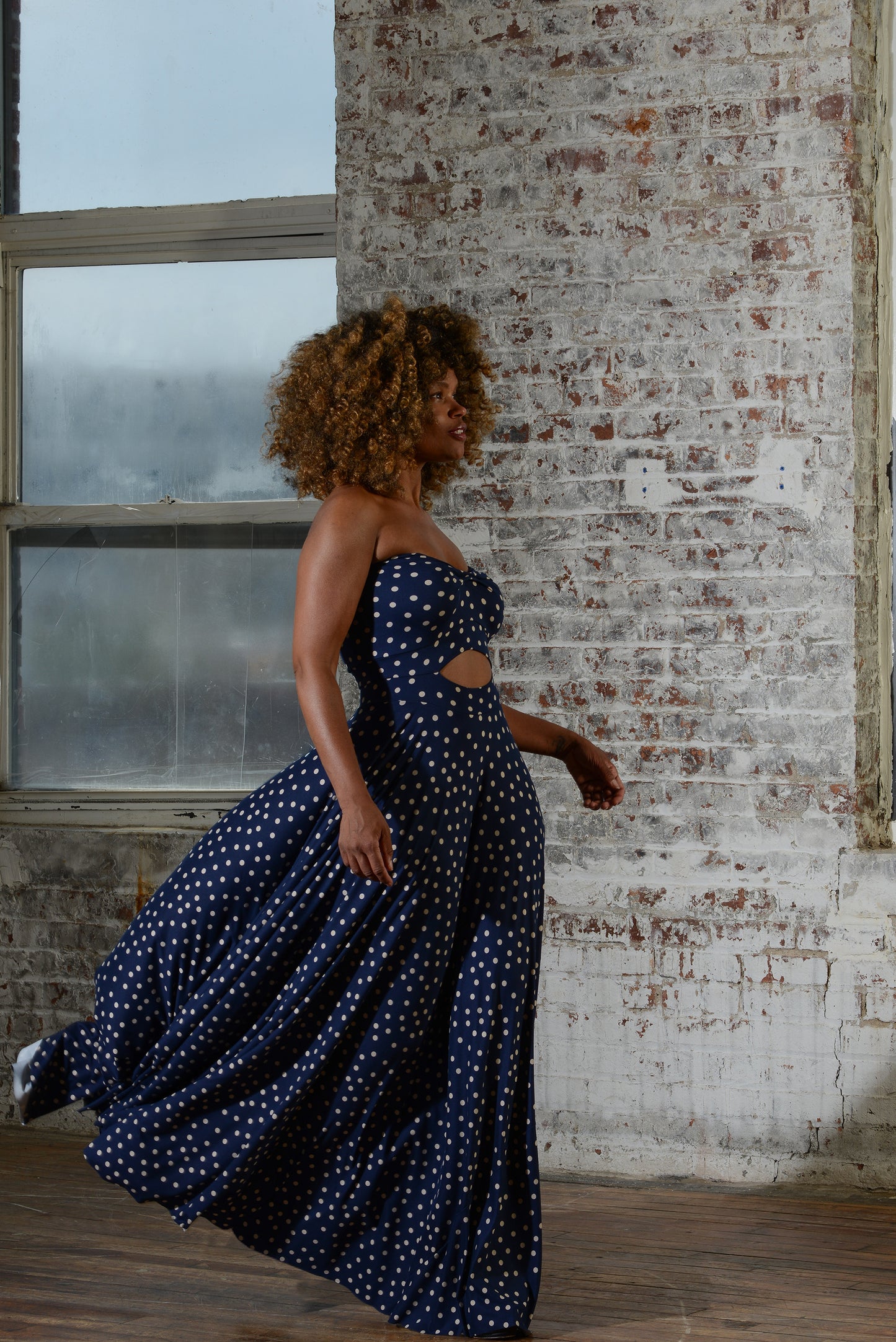 :: day fourteen :: spotty strapless cutout dress