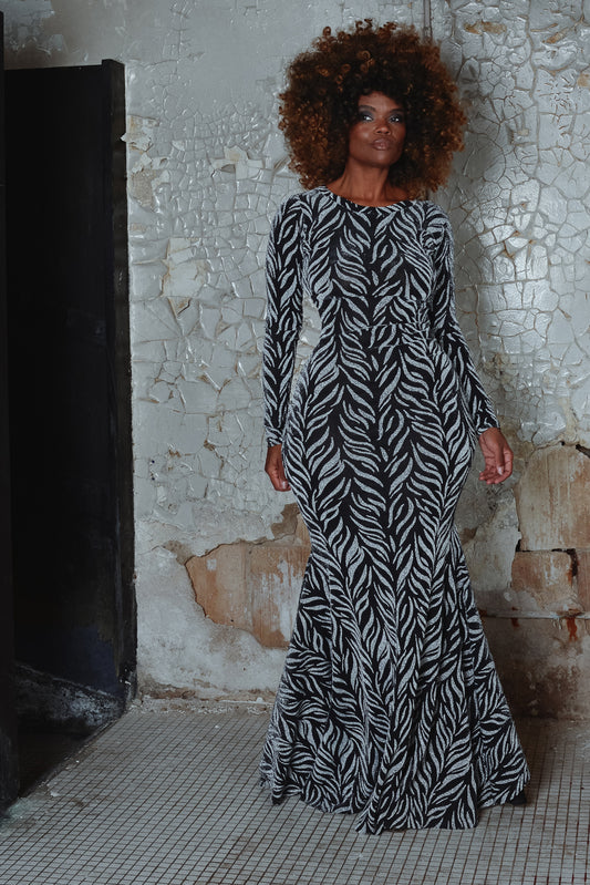 :: select :: fancy zebra long sleeve fishtail