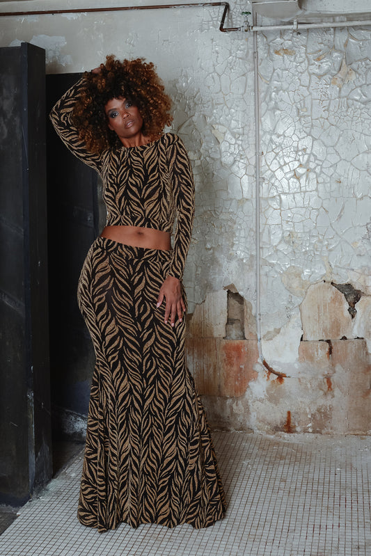 :: select :: fancy zebra crop + fishtail skirt