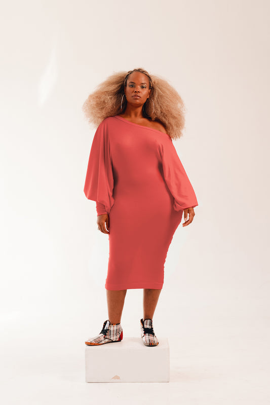:: fire :: wide sleeve off-shoulder baby thermal shift