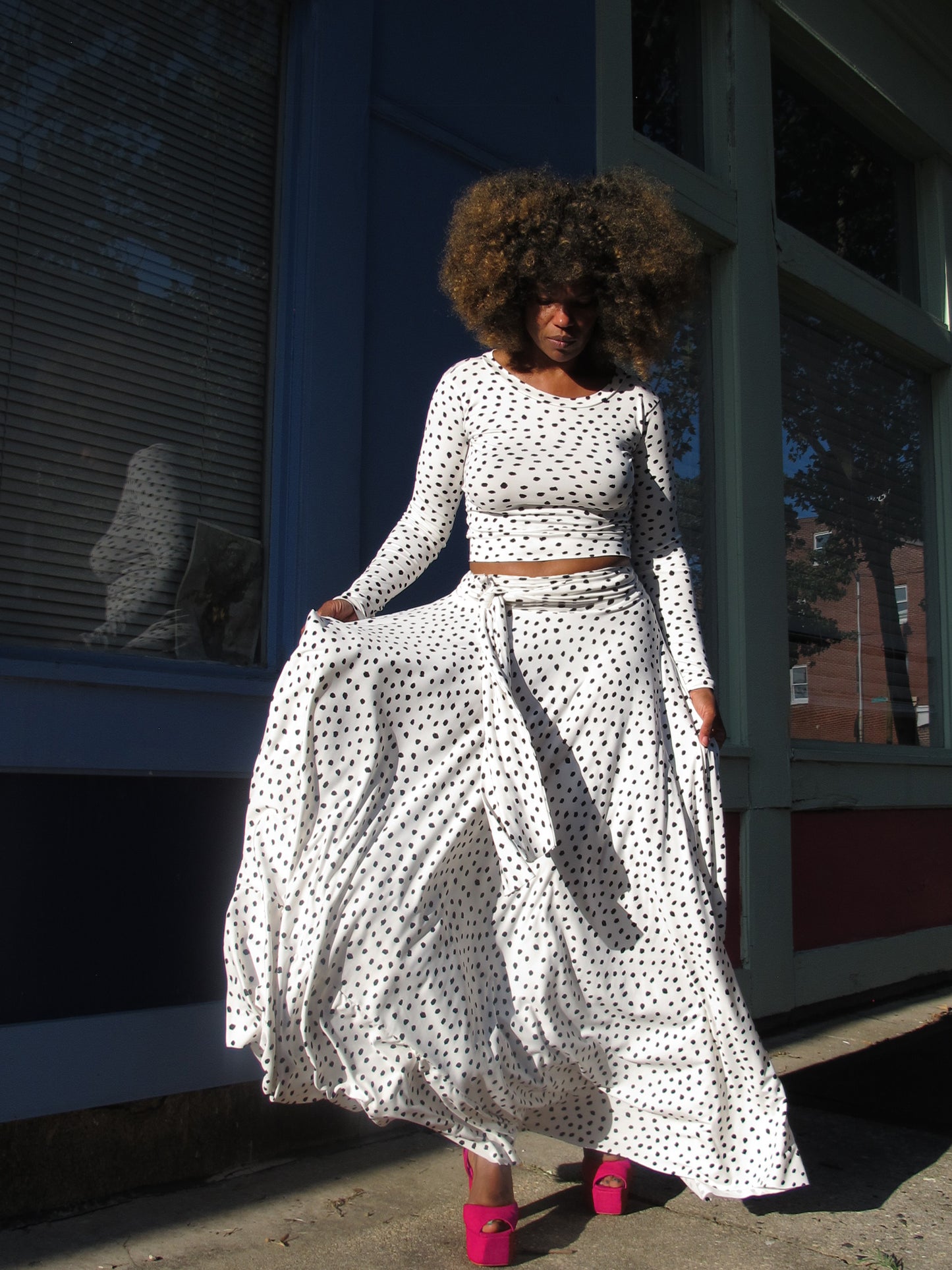 :: day thirty-one :: dalmatian crop + circle skirt