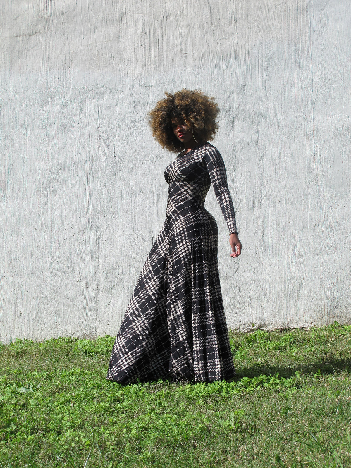 :: select :: tartan long sleeve crew neck
