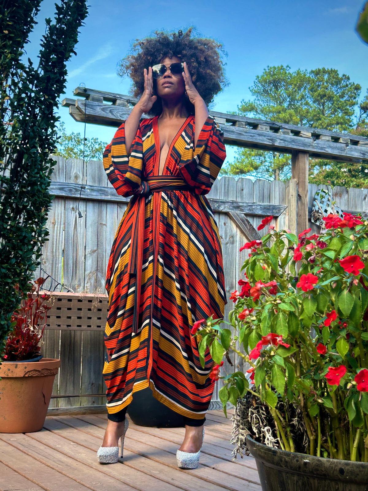 :: select :: autumn stripe drape duster
